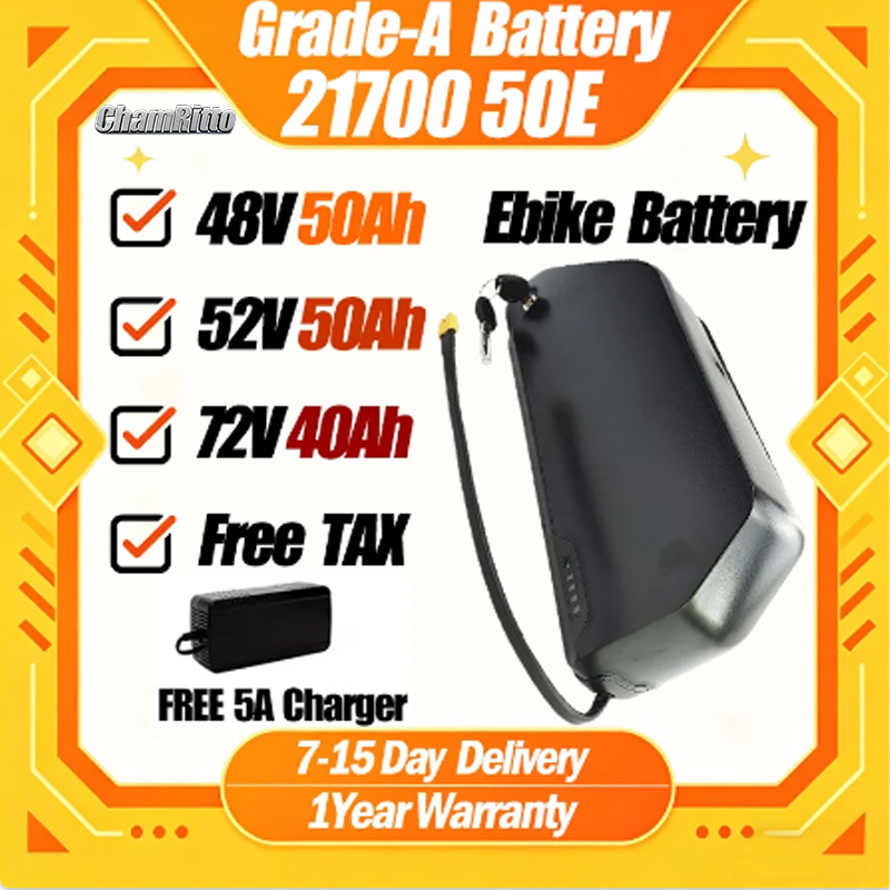 72V 50Ah 21700 Lithium Battery - Polly Electric bicycle bike battery Downtube