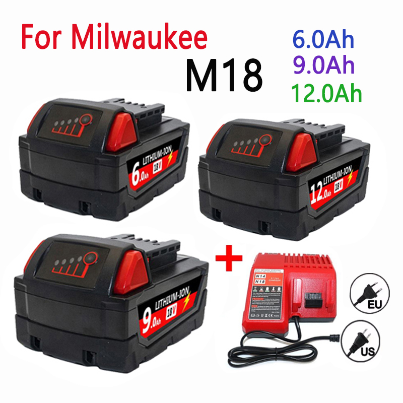 60V 50Ah Electric Scooter Battery - 6.0Ah/9.0Ah/12.0Ah For Milwaukee M18 18V Replacement