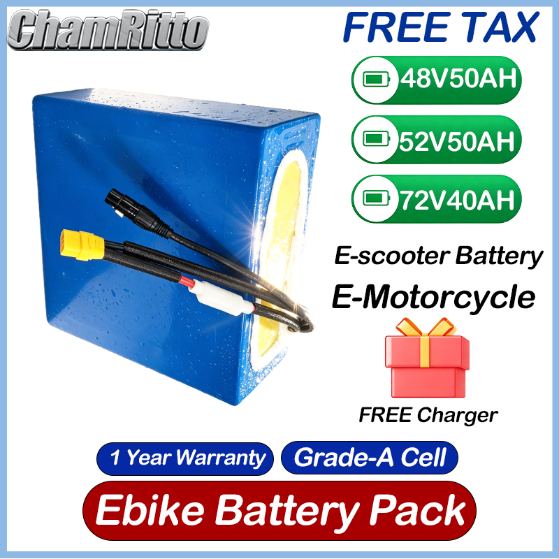 48V 52V 30ah 50ah Electric bik - đánh giá và giá 72V 50Ah 21700 Lithium Battery