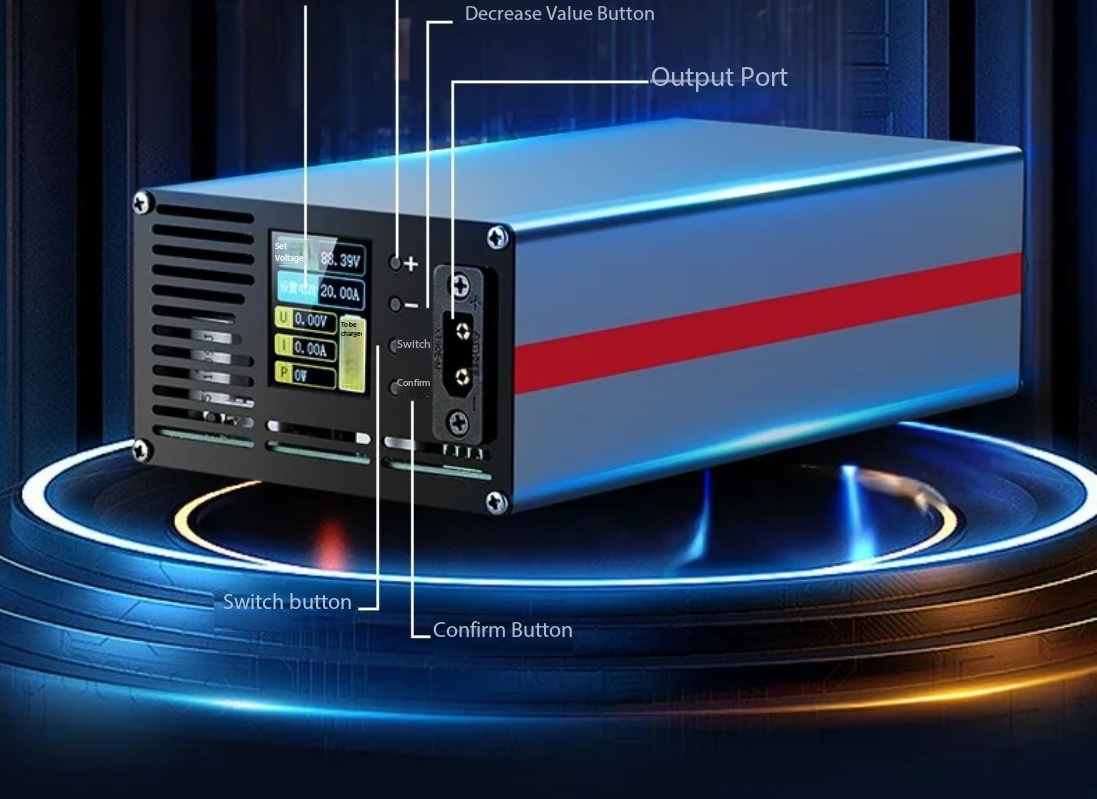 Smart Adjustable Voltage Lithi - đánh giá và giá 72V 15A Fast Charger