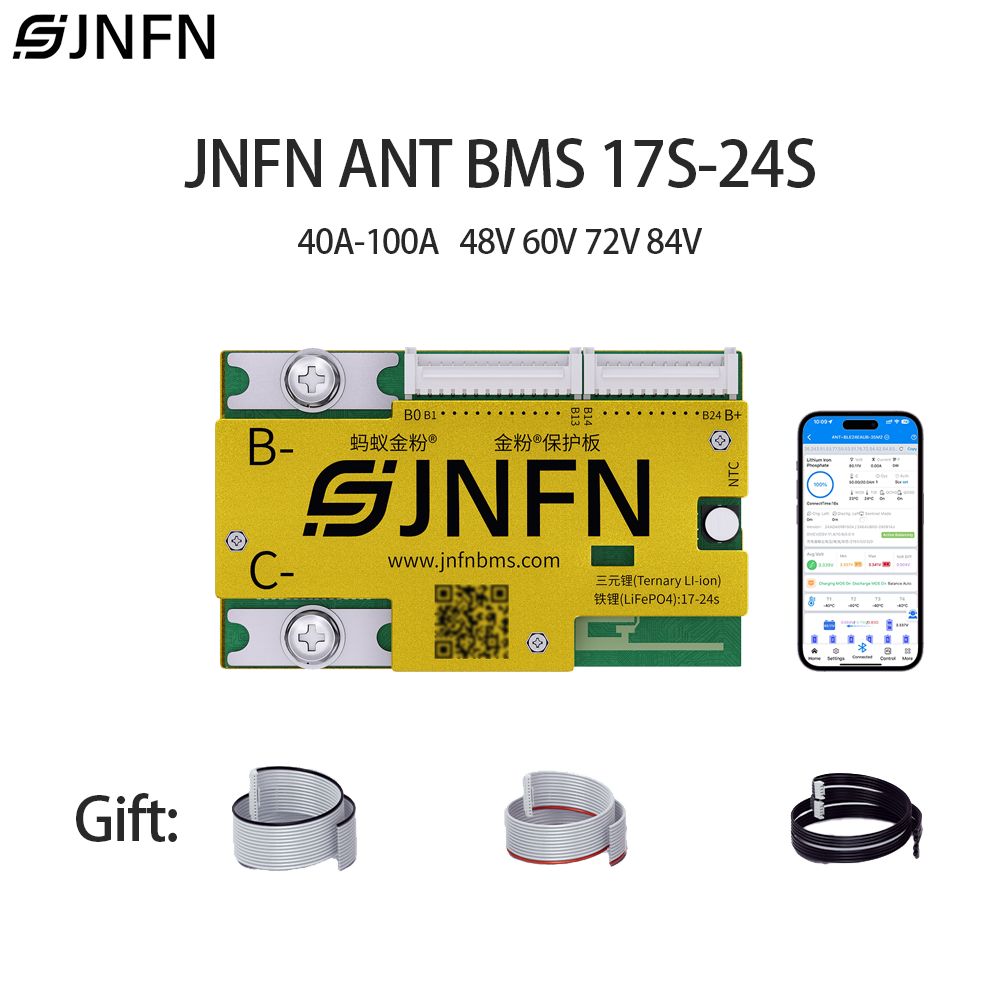 JNFN ANT Smart BMS 17-24S 60V  - đánh giá và giá 84V 50A Smart Bms Bluetooth