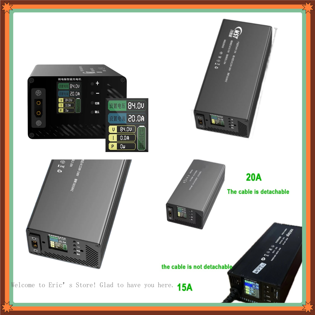 10-93V 2-30A Adjustable Charge - đánh giá và giá 84V 20A Smart Charger