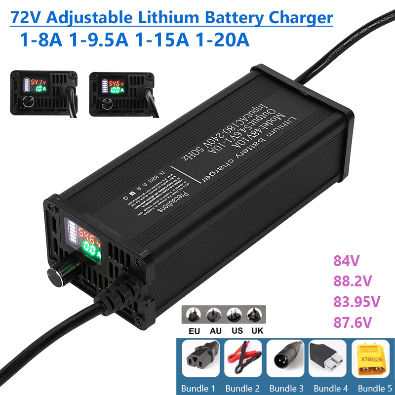 72V Adjustable Lithium Battery - đánh giá và giá 72V 15A Fast Charger