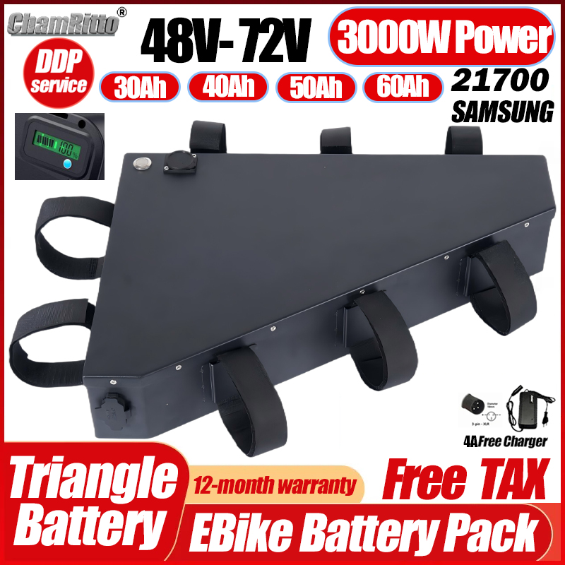 Electric Bicycle 36v 48v 52v 2 - đánh giá và giá 72V 50Ah 21700 Lithium Battery